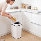 Poubelle de Cuisine Automatique 12 L en Acier Inoxydable, Poubelle à Capteur avec Couvercle, 28 x 22 x 41 cm, Blanc-8