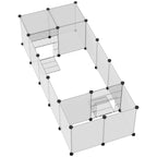 Lot de 2 enclos parc modulable pour petits animaux 40 panneaux pour lapin hamster chiot cochon 175 x 70 x 45 cm blanc-8