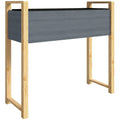 Carré Potager avec pieds Lit de Jardin Surélevé 4 trous de drainage et Tissu non tissé, 98 x 37 x 90 cm, gris-0