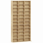 Rangements pour CD et DVD, étagère rangement 1116 CD/528 DVD, 36 compartiments et étagères réglables, chêne-0