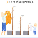 Meuble rangement porte-manteaux 2 en 1 cosy 40L x 30l x 180H cm MDF blanc bois massif bambou-6