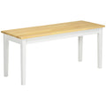 Banc en bois pour 2 personnes bicolore assise naturelle et piètement blanc 102 x 36 x 45 cm-0