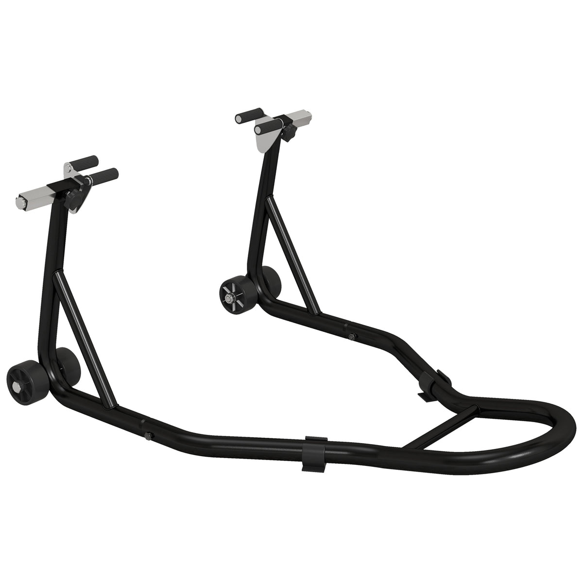 Support pour moto, béquille avant pour moto avec goupille réglable et adaptateurs pour bras oscillant, noir-0