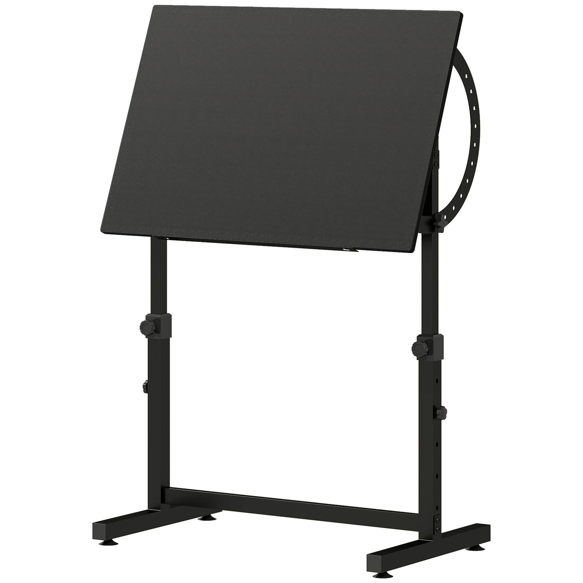 Table à Dessin Inclinable 0°-85°, Bureau à Dessin Réglable en Hauteur avec Rebord Antidérapant, Cadre en Acier, Noir-0