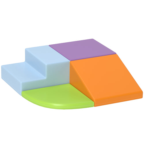 4 blocs de construction XL - modules de motricité - mousse EPE polyuréthane, vert orange violet et bleu-0
