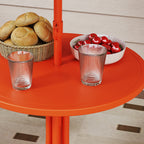 Salon de jardin enfant, table enfant avec 2 chaises pliantes et parasol Ø 100 cm, motif animal, orange-8