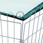 Parc pour chien, enclos chien 6 panneaux avec toit, modulable et pliable, enclos portable 60H cm avec porte, clôture pour chat, chiens de petit taille, intérieur et extérieur, argent, vert-8