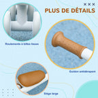 Draisienne vélo Enfant 4 roues selle réglable, guidon ergonomique alliage alu. PP, enfant 1 à 3 ans - Marron Blanc-8