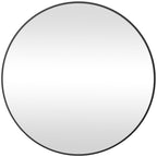 Miroir rond miroir salle de bain cadre en métal facile à installer, pour chambre, salon, entrée, Ø 70 x 2,5 cm noir-0
