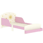 Lit enfant 70 x 140 cm, lit pour enfant avec barriere de securite et sommier à lattes, espace de rangement, rose-0