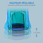 Balançoire nid d'oiseau avec tente amovible Ø 100 cm charge max. 150 Kg corde réglable en hauteur 120 à 180 cm bleu-5