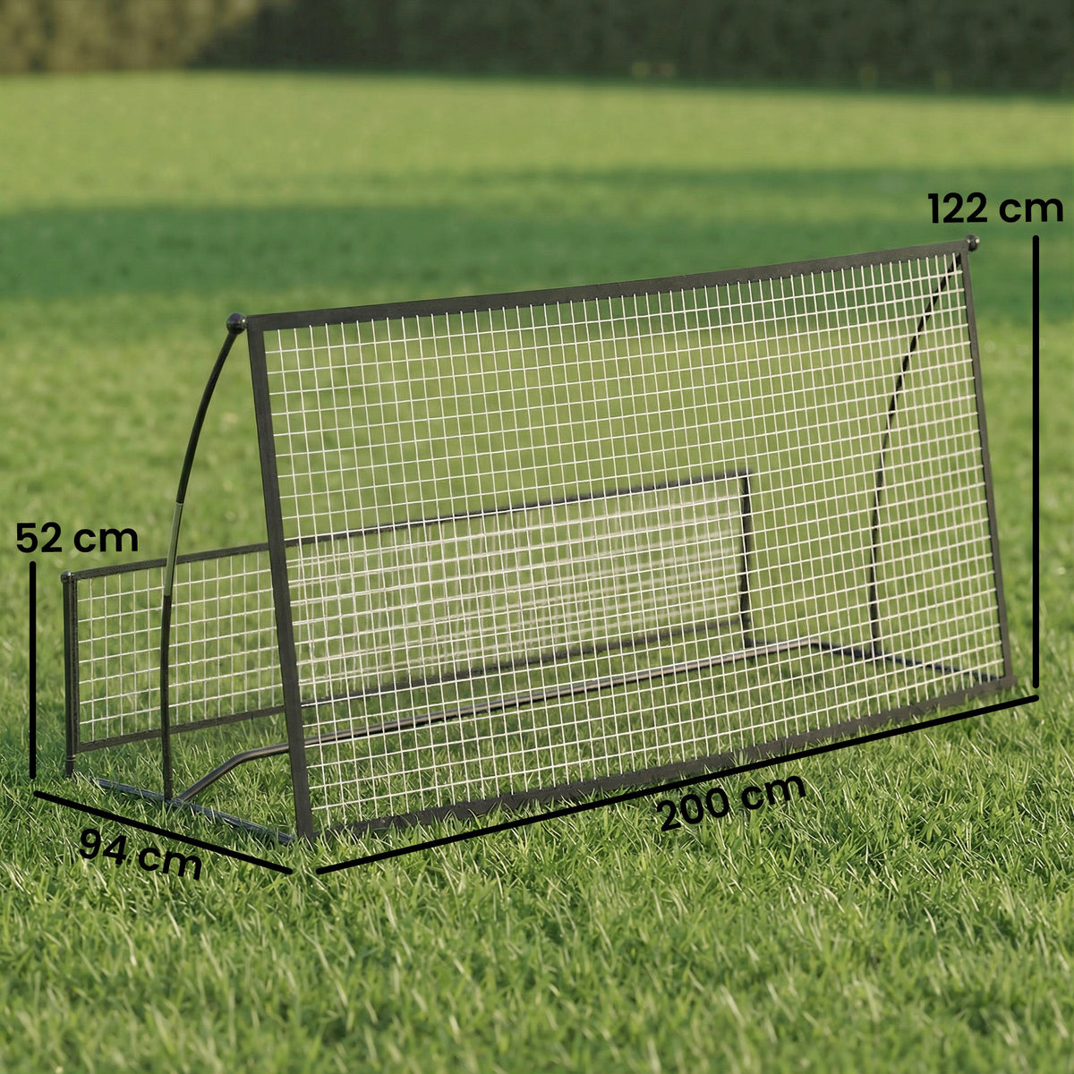 Filet de Rebond Football Portable 2-en-1, Double Face, avec Sac de Transport et Piquets de Sol, 200x94x122/52cm, Noir-2