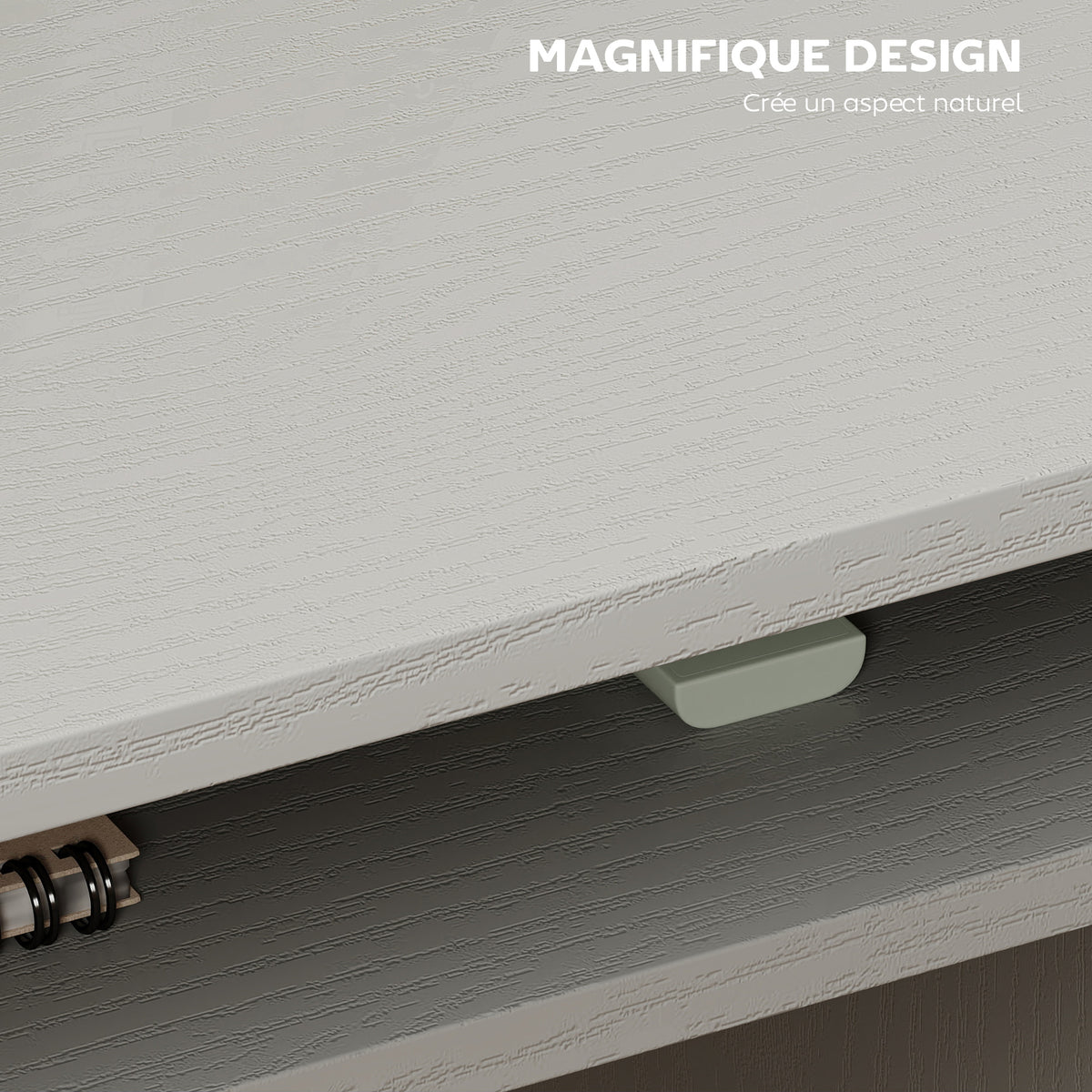 Bureau informatique sobre épuré compact avec 1 étagère, panneaux de particules, dim. 90l x 50P x 74H cm, gris-4