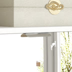 Meuble à chaussures 2 en 1 façades miroir 4 portes abattants, étagères réglables, jusqu'à 24 paires, 76l x 26P x 168H cm-8