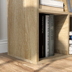Bibliothèque Banc 2 en 1 Design Contemporain 6 casiers 3 Coussins fournis 102L x 30l x 61H cm Chêne Gris-7