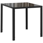 Table à manger pour 4 personnes, table de cuisine avec plateau en verre trempé et pieds en acier, 75 x 75 x 75 cm, noir-0