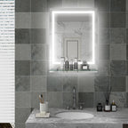 Miroir rectangulaire mural lumineux LED de salle de bain 80 x 60 cm-1