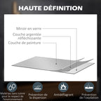 Miroir rectangulaire mural lumineux LED de salle de bain 80 x 60 cm luminosité réglable blanc transparent-7