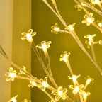 Arbre Lumineux LED 180 cm 180 LEDs Blanc Chaud, Arbre Artificiel de Cerisier en Fleurs, IP44, Intérieur Extérieur, Blanc-7