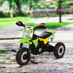 Tricycle Enfants Moto Cross Effets musicaux et Lumineux Coffre Rangement Vert-9