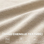 Canapé 3 places en chenille 248 cm, canapé salon moderne, large assise rembourrée, coussins à ressorts, beige-4