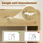 Table Console avec 2 Tiroirs, Console Meuble, 100 x 30 x 85 cm, Coins Arrondis et Plateau Épais, Bois Naturel-6