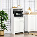 Meuble armoire micro-ondes pour cuisine avec 1 tiroir, 2 Portes 60 x 40 x 122,5 cm - MDF - Blanc-9