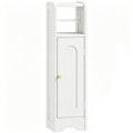 Meuble salle de bain meuble toilettes WC rangement étroit avec étagère réglable gain de place pour petits espaces blanc-0