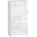 Meuble à chaussures 10 paires, armoire à chaussures à haute brillance 5 niveaux, étagères réglables, 55x36x108cm, blanc-0