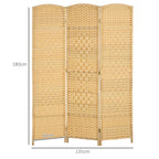 Paravent intérieur en bois 3 panneaux séparateur de pièce pliable pour salon chambre 135 x 180 cm bois naturel-2
