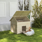 Abri pour canards maison pour canards avec toit ouvrant ventilation et porte-rampe 100 x 82,5 x 91 cm bois naturel-9