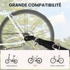 Remorque vélo remorque de transport pour vélo 70L 139L x 71,5l x 49H cm barre d'attelage universelle acier noir-7