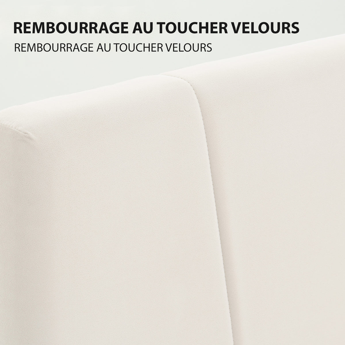 Cadre de lit double 140 x 190 cm lit 2 personnes tête de lit réglable sommier 150 x 198 x 101/106/111/116/121 cm crème-4