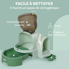 Maison de toilette, bac à litière fermé pour chat Compartiment Inférieur Amovible pour un Nettoyage Facile Pelle inclus-4