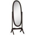 Miroir à pied ovale style shabby chic inclinaison réglable 48 x 46 x 147 cm mdf café-0