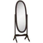 Miroir à pied ovale style shabby chic inclinaison réglable 48 x 46 x 147 cm mdf café-0