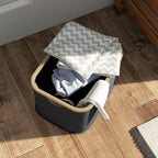 Panier à linge pliable 36 L corbeille linge sale avec poignées rainurées pour salle de bain chambre à coucher buanderie-5