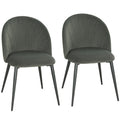 Lot de 2 chaises de salle à manger, chaises de cuisine rembourrées sans accoudoirs, pieds en acier, 52x55x79cm, gris-0