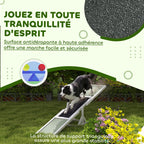 Agility sport pour chien bascule équipement entrainement chien antidérapant 180 x 30 x 30 cm gris blanc-4