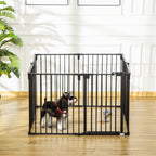 Barrière de Sécurité pour Cheminée, Parc Enclos Chien Pliable Modulable 8 Panneaux avec Porte, sans Perçage-1
