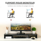 Rehausseur écran PC extensible, longueur réglable de 80-117 cm, pour ordinateur portable, ordinateur, PC, noir-3