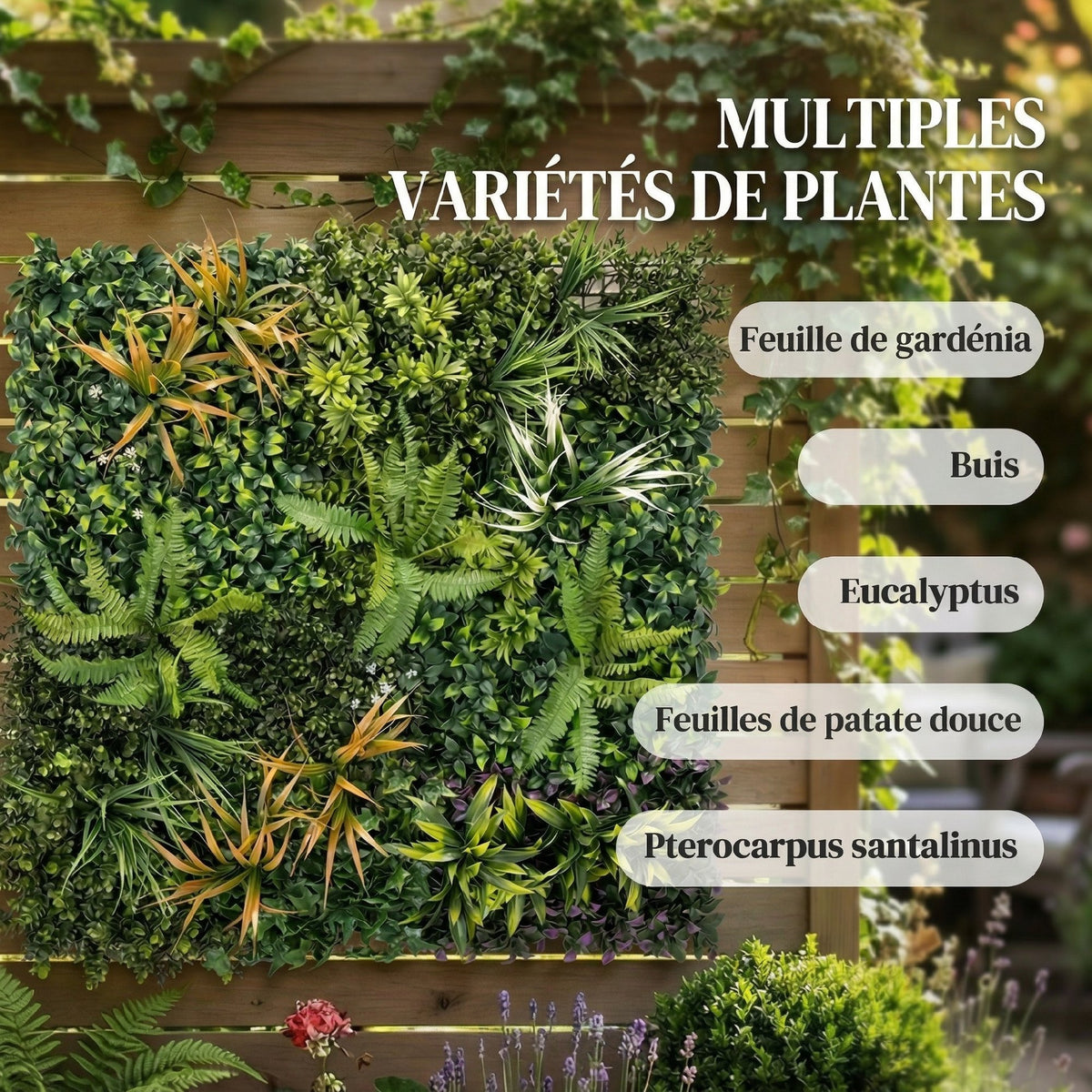 plantes de couverture, haies artificielles, clôtures feuillues, treillis, feuilles, écran végétal vivant-3