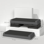 Stepper Fitness Aérobic 3 Niveaux, Hauteur Réglable 10,5/15,5/20,5 cm, Surface Antidérapante, Capacité 250 kg, Gris-2
