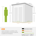 Abri de Jardin en Résine Cabanon de Rangement Double Porte 3 Fenêtres et 2 Aérations Anti-UV avec Plancher 3,3 m² Gris-2