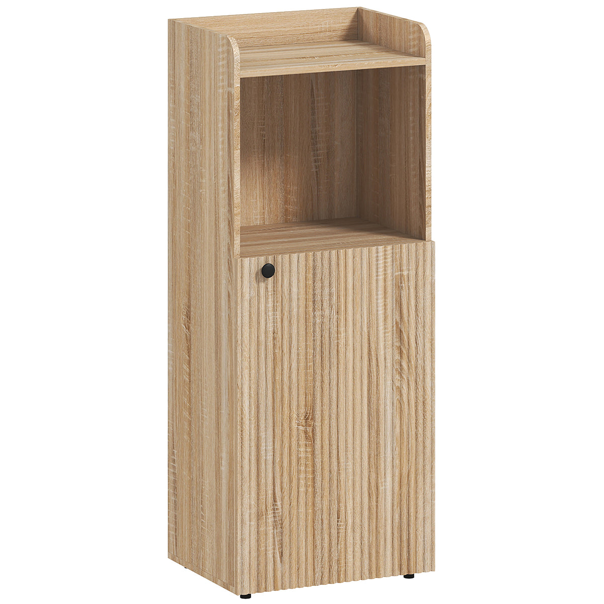 Meuble salle de bain, meuble de rangement étroit 4 niveaux, placard, compartiment ouvert, 40 x 31 x 104 cm, chêne jaune-0