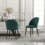 Lot de 2 chaises de salle à manger, chaises de cuisine rembourrées sans accoudoirs, pieds en acier, 52x55x79cm, vert-8