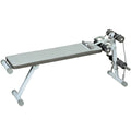 Banc de Musculation Multifonction, Banc Plat Réglable avec Siège à 3 Niveaux, 141 x 52 x 54-71 cm, Bleu et Blanc-0