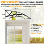 Auvent de Porte d'Entrée, Toit Marquise de Porte Extérieur en Polycarbonate et Profil Aluminium, 110x60cm, Transparent-6