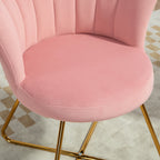 Fauteuil coquillage chaise coiffeuse fauteuil en velours fauteuil de salon avec pieds en acier 69 x 64 x 80 cm rose-8