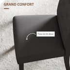 Lot de 2 chaises de Salle à Manger Chaise de cuicine Grand Confort Pieds en Bois Lin 47 x 61 x 101 cm gris foncé-5